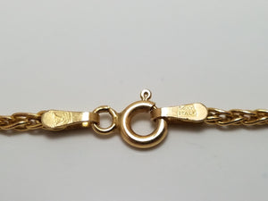 Classic 20" 14k Yellow Gold Rounded Wheat Chain Necklace