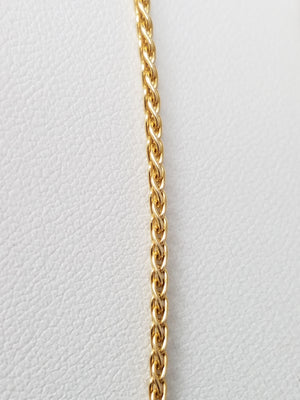 Classic 20" 14k Yellow Gold Rounded Wheat Chain Necklace