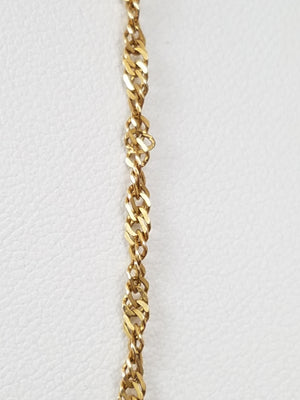 Attractive 20" 14k Yellow Gold Singapore Link Chain Necklace