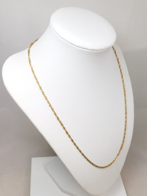 Attractive 20" 14k Yellow Gold Singapore Link Chain Necklace