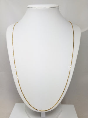 Sporty 24" 10k Yellow Gold Box Link Chain Necklace