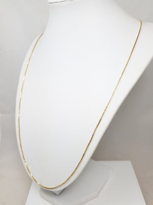 Sporty 24" 10k Yellow Gold Box Link Chain Necklace