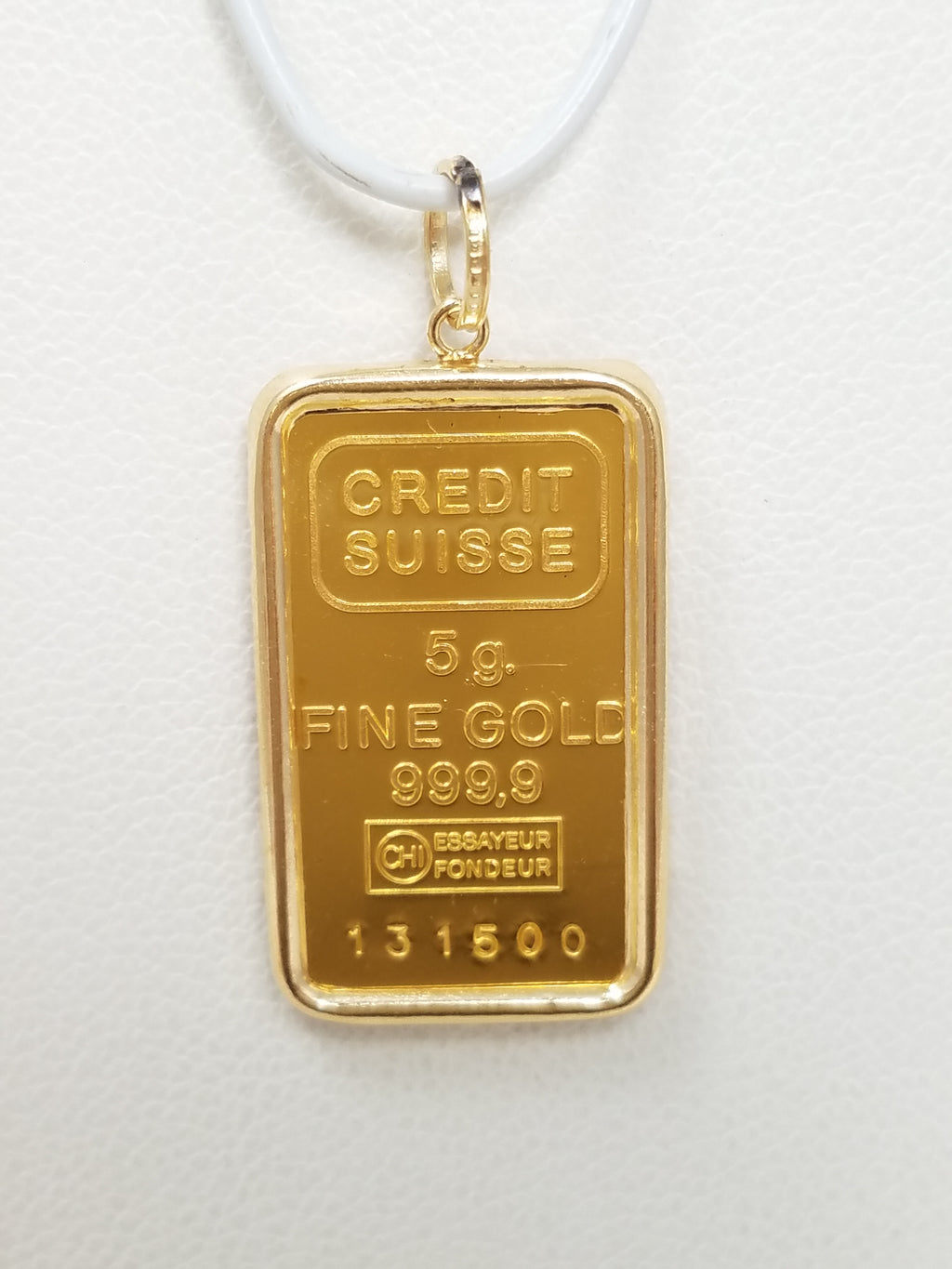 24k Yellow Gold 5 Gram Ingot 14k Yellow Gold Pendant Mount