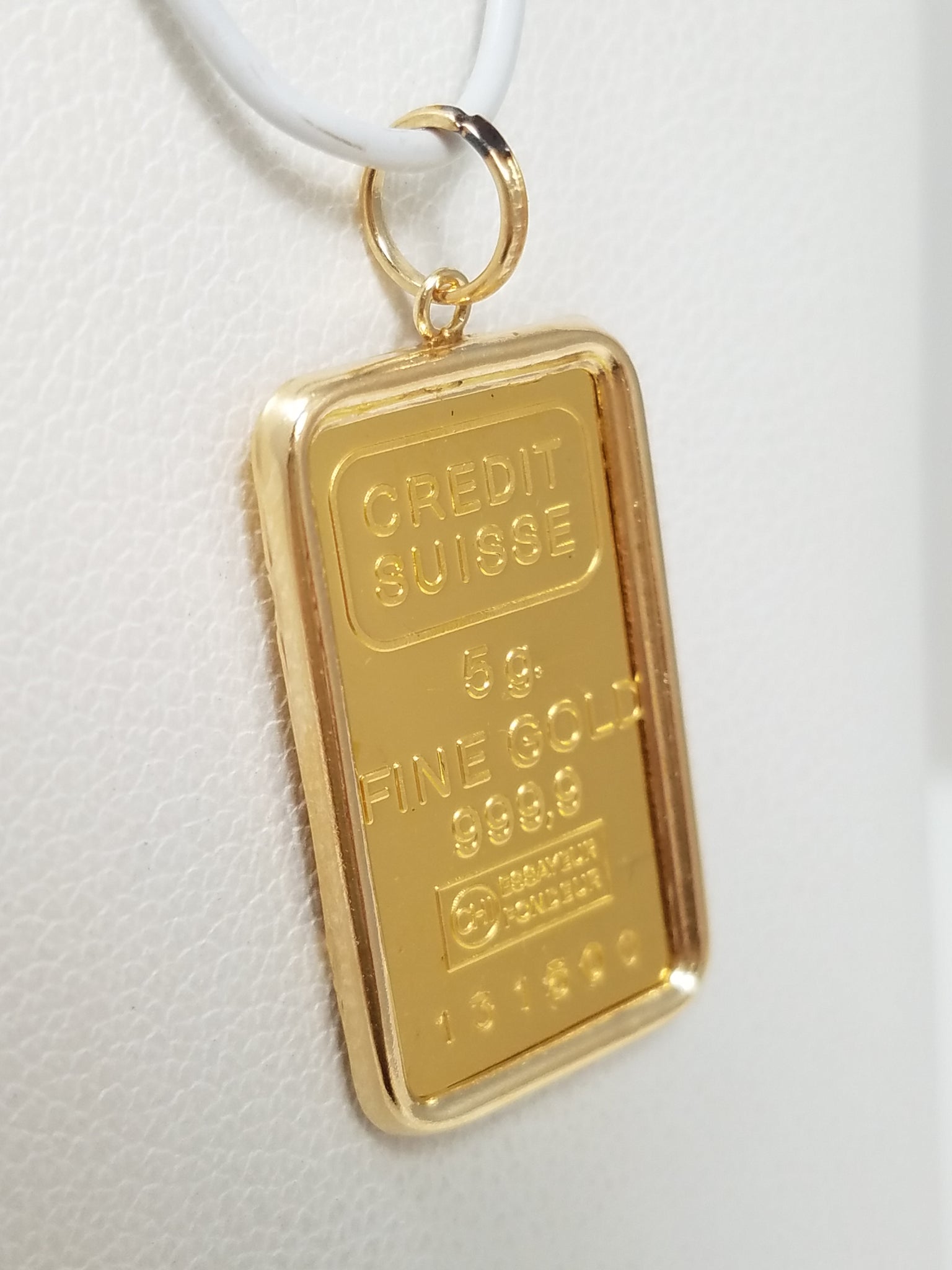 24k Yellow Gold 5 Gram Ingot 14k Yellow Gold Pendant Mount