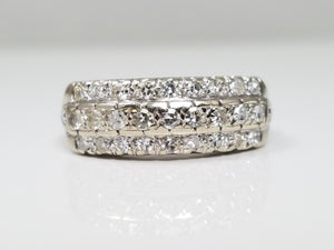 Vintage Elegant 14k White Gold Natural Diamond Wedding Ring Band
