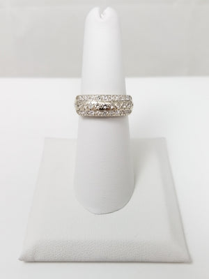 Vintage Elegant 14k White Gold Natural Diamond Wedding Ring Band