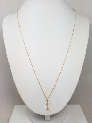 Precious 20" 14k Yellow Gold Natural Diamond Pendant Necklace