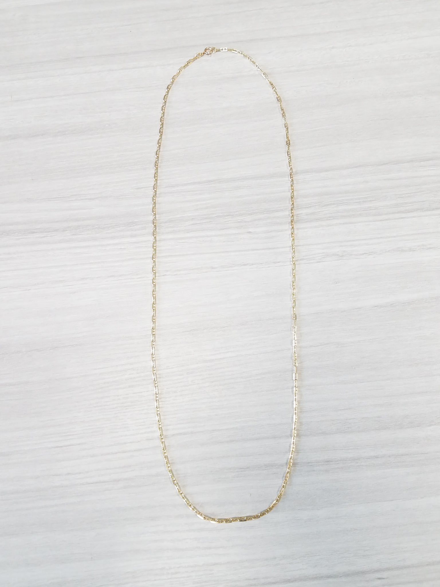 Sporty 32.5" Solid 14k Yellow Gold Anchor Link Chain Necklace