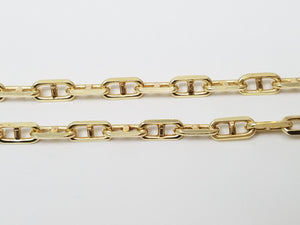 Sporty 32.5" Solid 14k Yellow Gold Anchor Link Chain Necklace