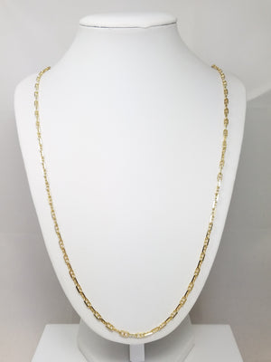 Sporty 32.5" Solid 14k Yellow Gold Anchor Link Chain Necklace