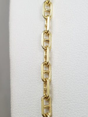 Sporty 32.5" Solid 14k Yellow Gold Anchor Link Chain Necklace