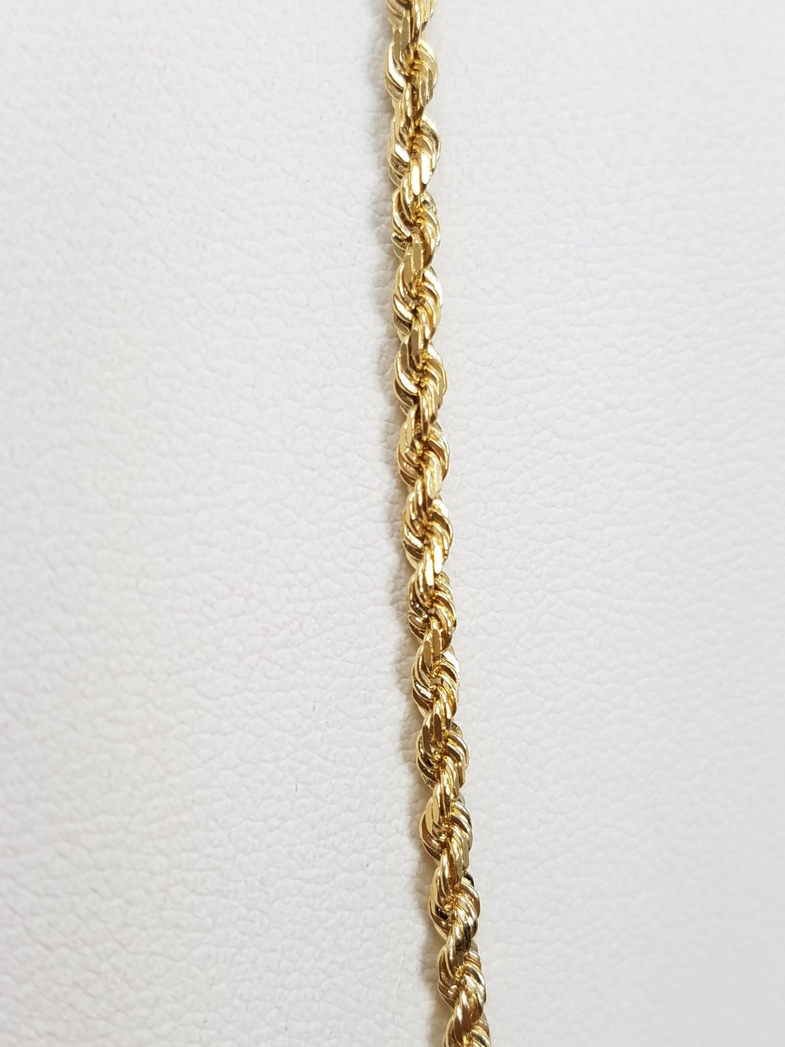 Classic 18" Solid 14k Yellow Gold Diamond Cut Rope Chain Necklace