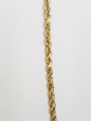 Classic 18" Solid 14k Yellow Gold Diamond Cut Rope Chain Necklace