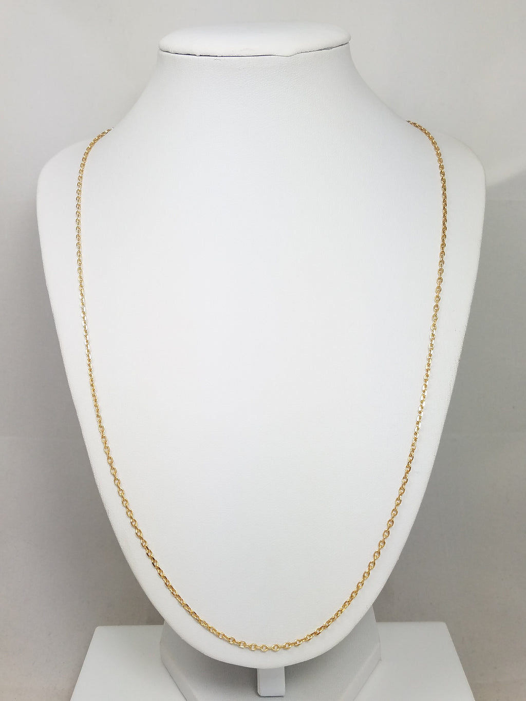24" Solid Cable Link 18k Yellow Gold Necklace