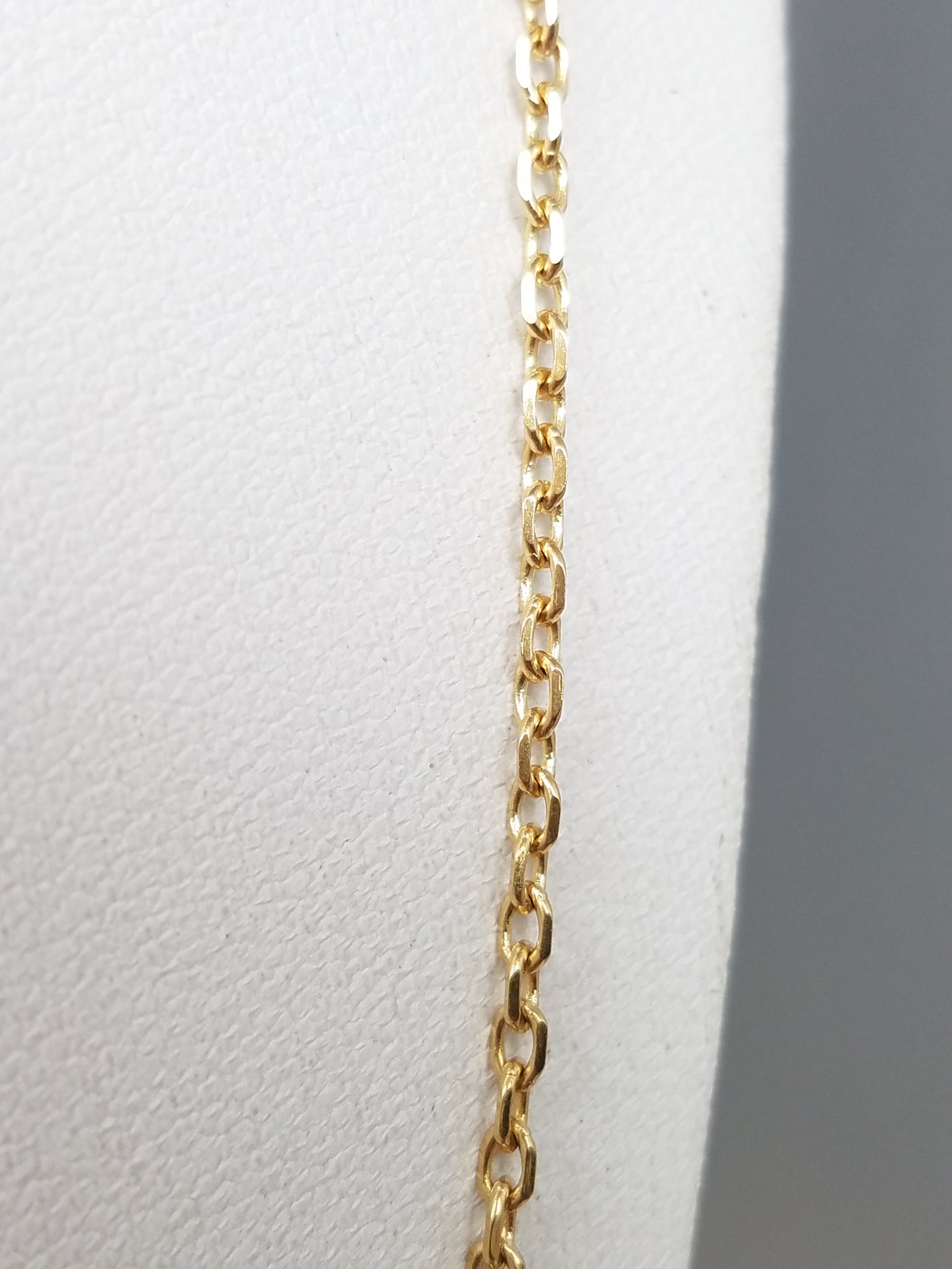24" Solid Cable Link 18k Yellow Gold Necklace