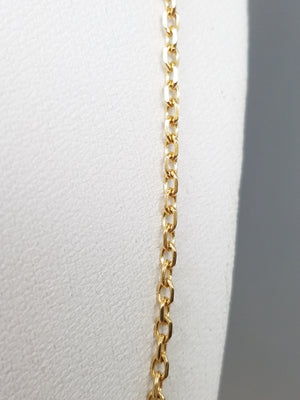 24" Solid Cable Link 18k Yellow Gold Necklace