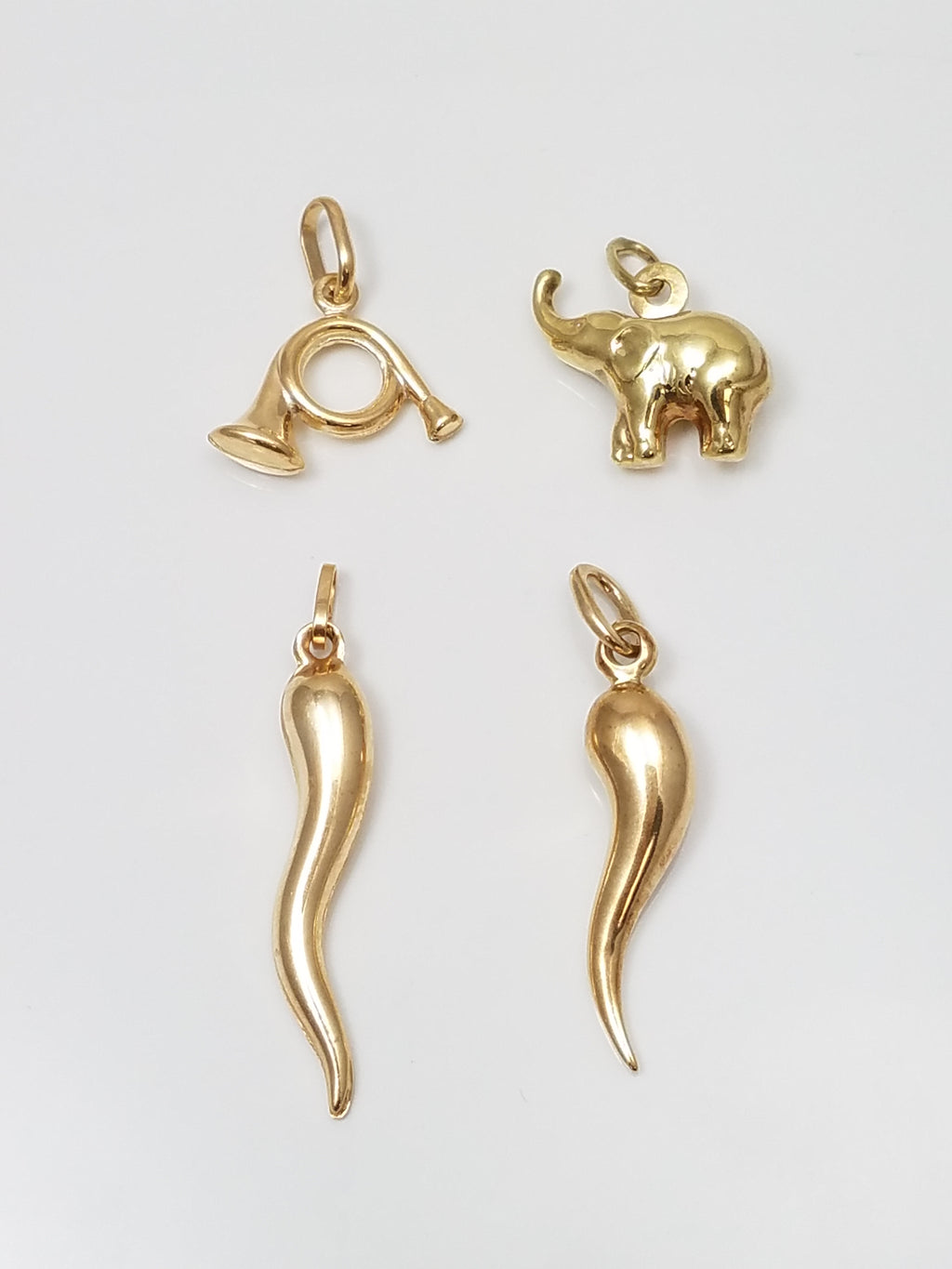 Four Cute 14k Hollow Yellow Gold 3-D Charm Lot