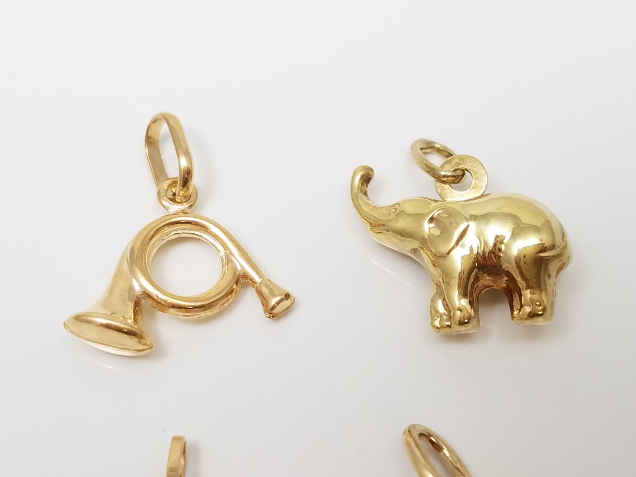Four Cute 14k Hollow Yellow Gold 3-D Charm Lot
