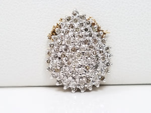 Fabulous 10k Yellow Gold Natural Diamond Cluster Pendant To Restore
