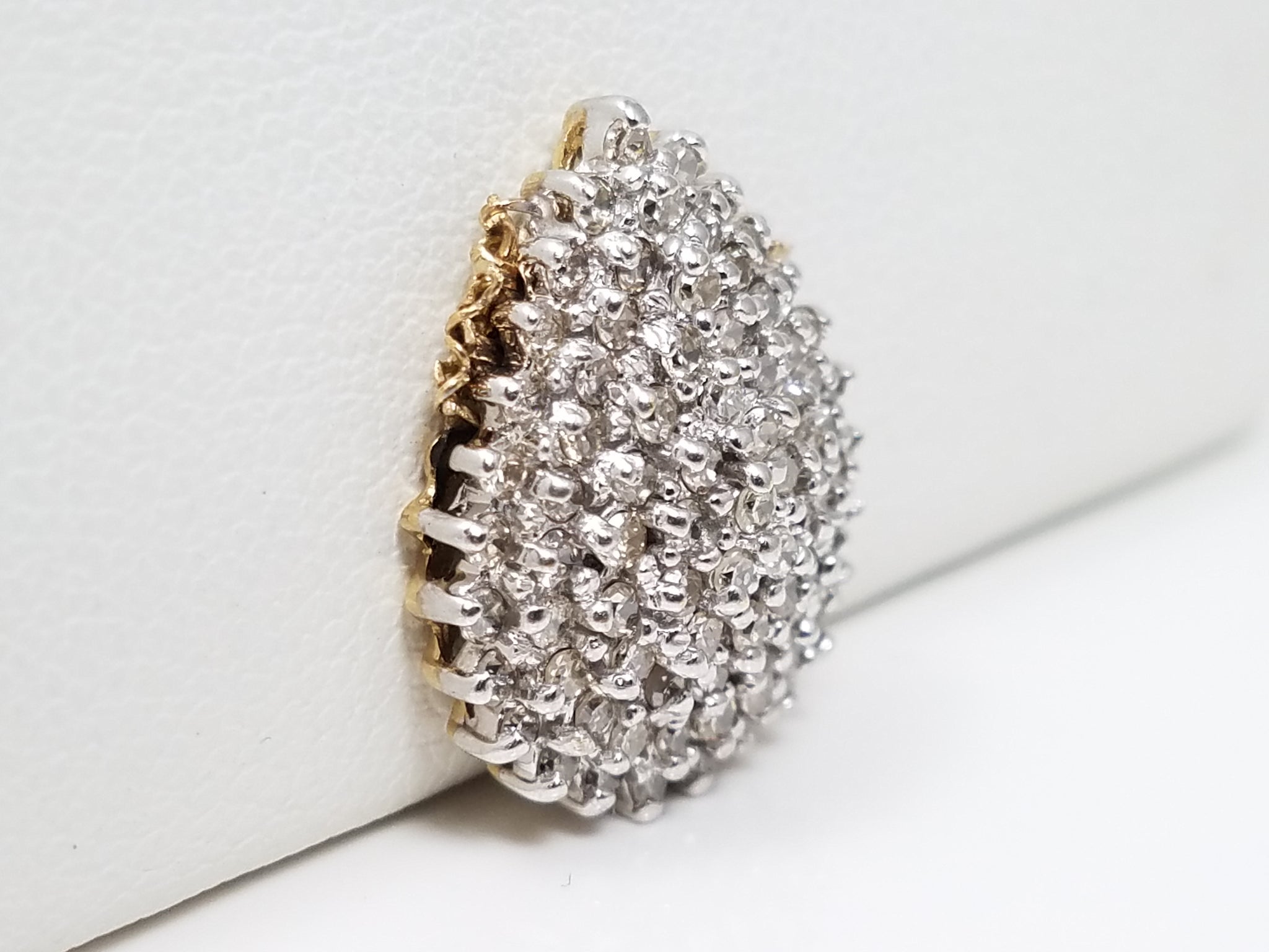 Fabulous 10k Yellow Gold Natural Diamond Cluster Pendant To Restore