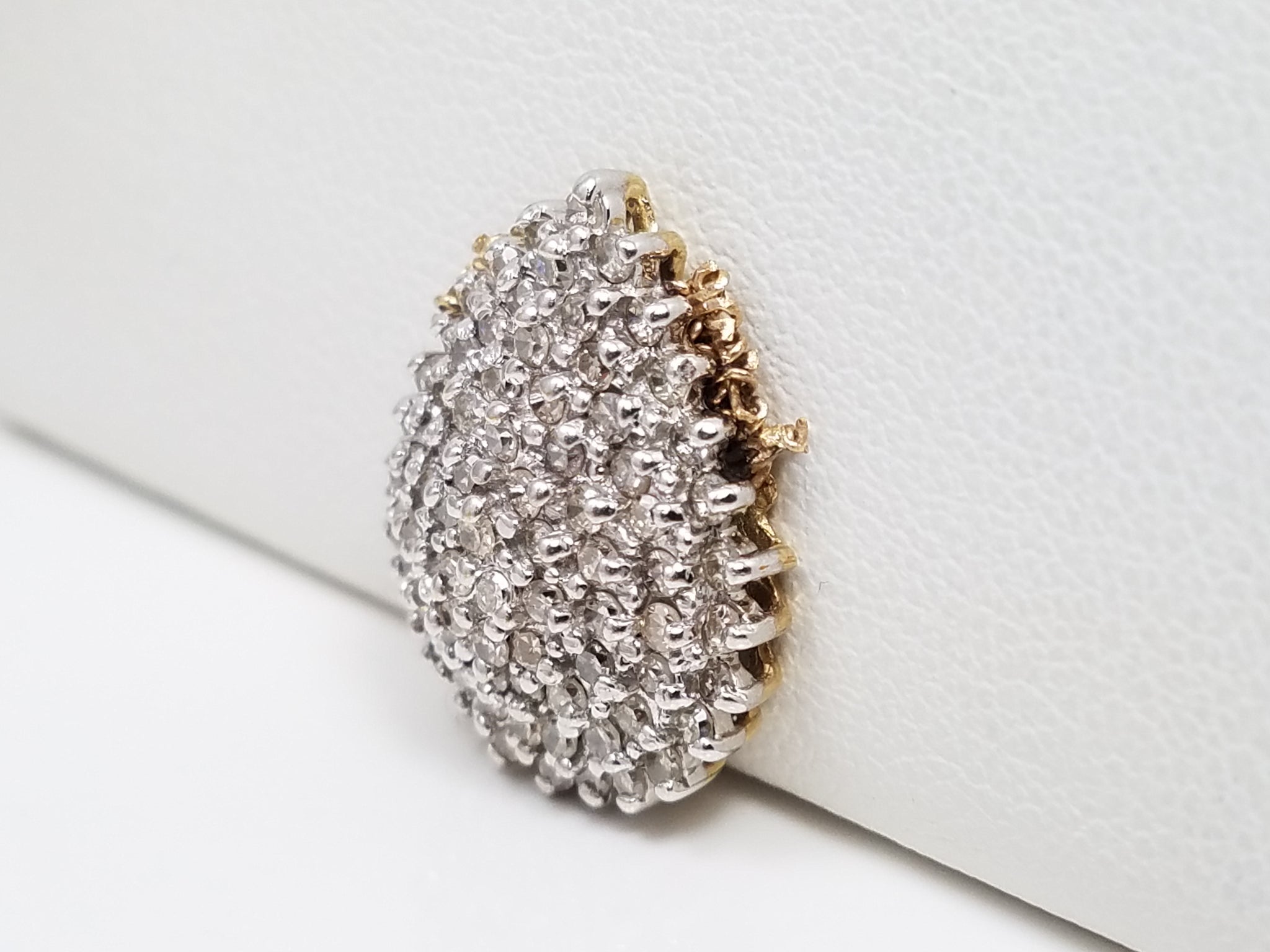 Fabulous 10k Yellow Gold Natural Diamond Cluster Pendant To Restore