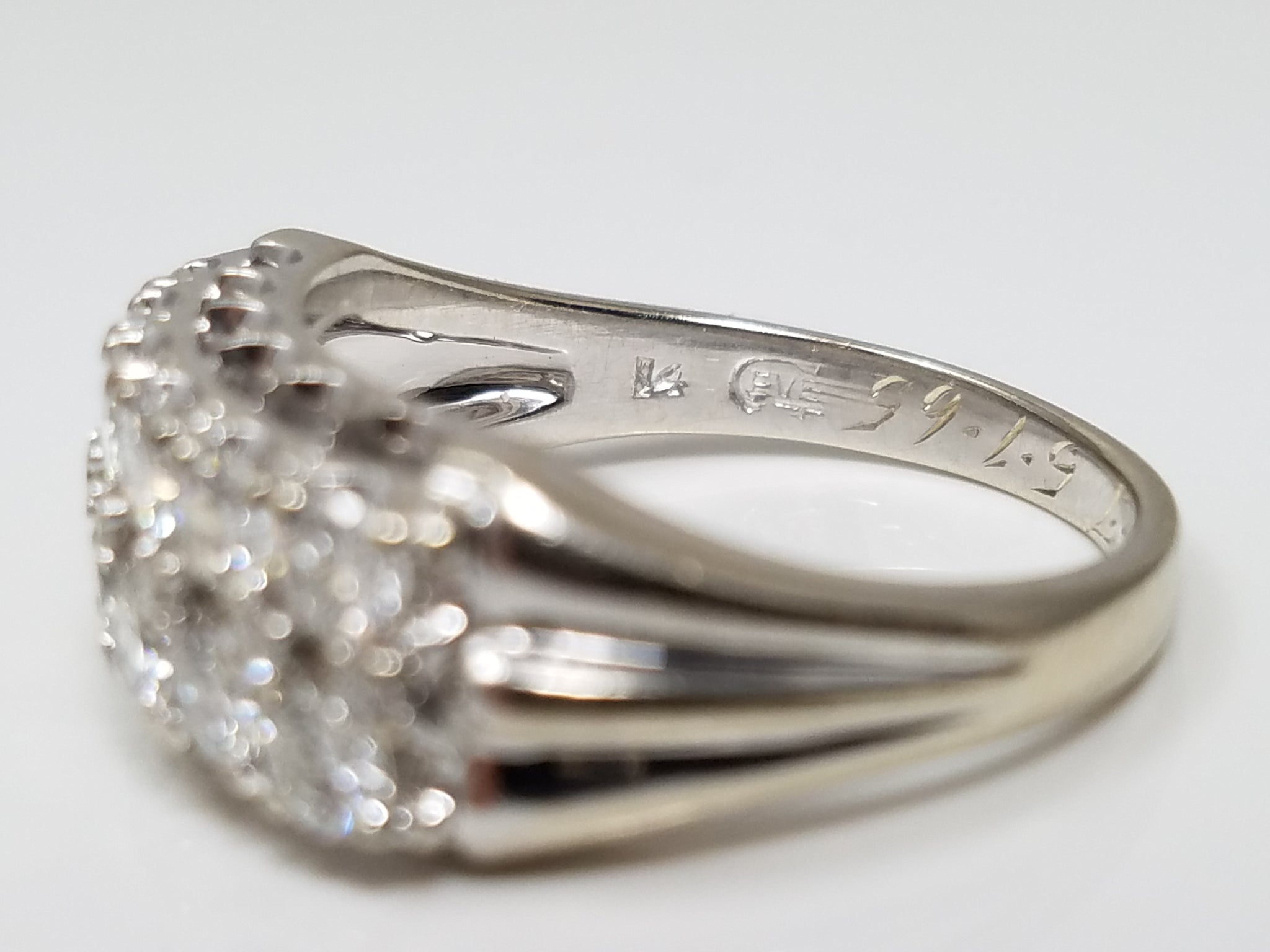 Two Row 3/4ctw Natural Diamond 14k White Gold Ring Band