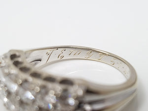 Two Row 3/4ctw Natural Diamond 14k White Gold Ring Band