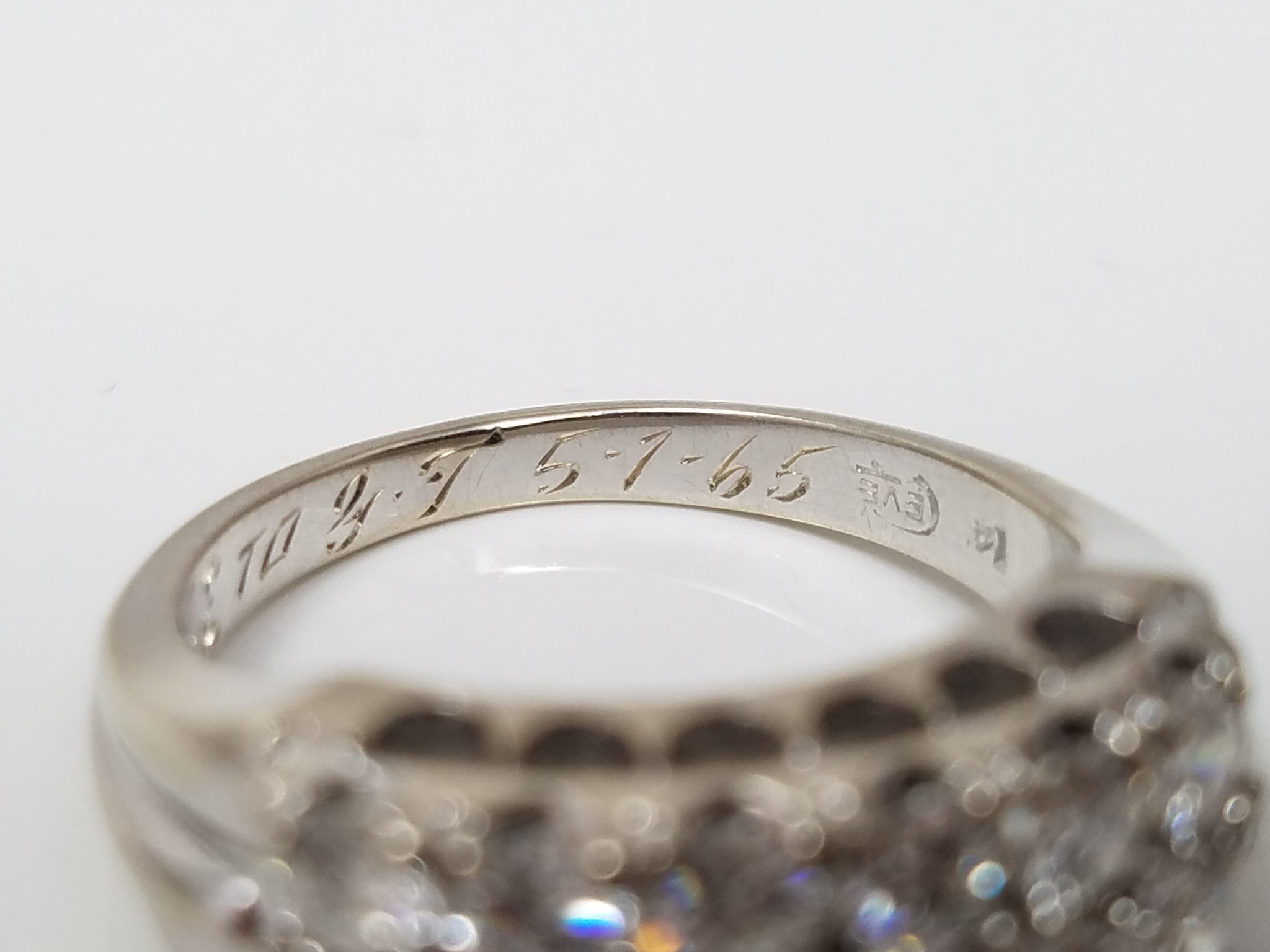 Two Row 3/4ctw Natural Diamond 14k White Gold Ring Band