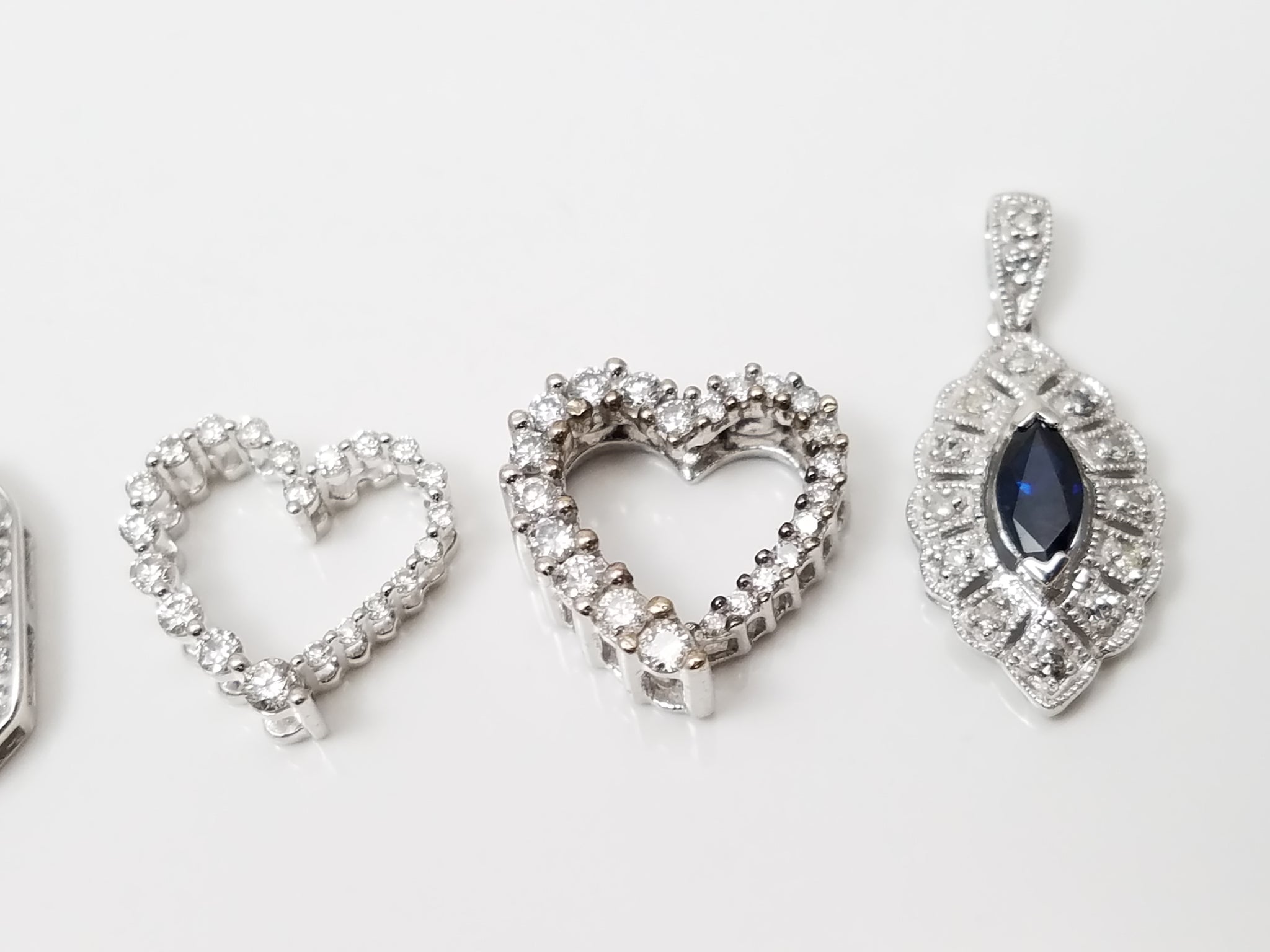 Lot of 6 Sparkling 10k Gold Diamond Pendants