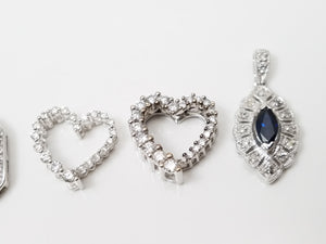 Lot of 6 Sparkling 10k Gold Diamond Pendants