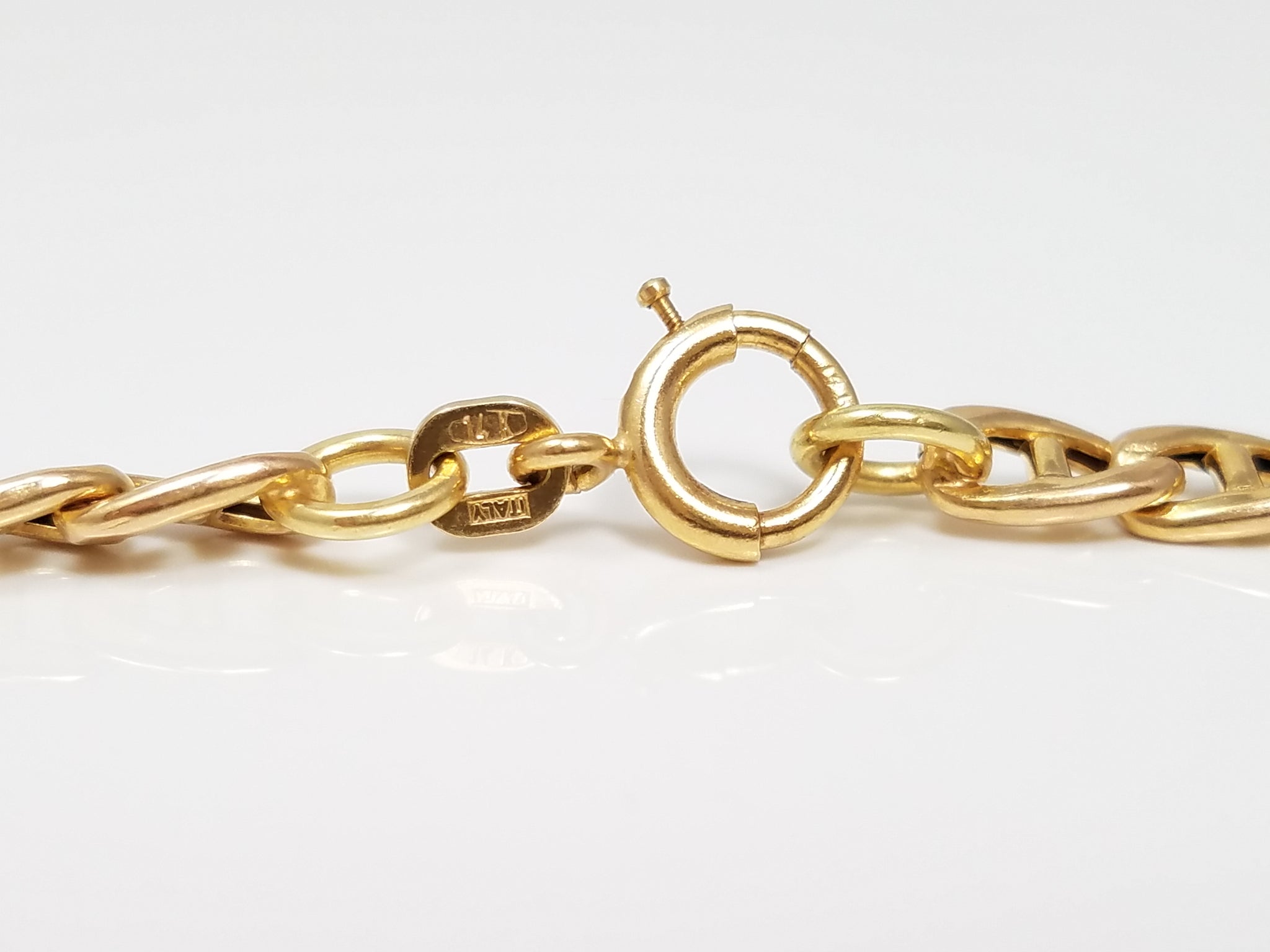 14k Yellow Gold Hollow Mariner Link 18" Necklace