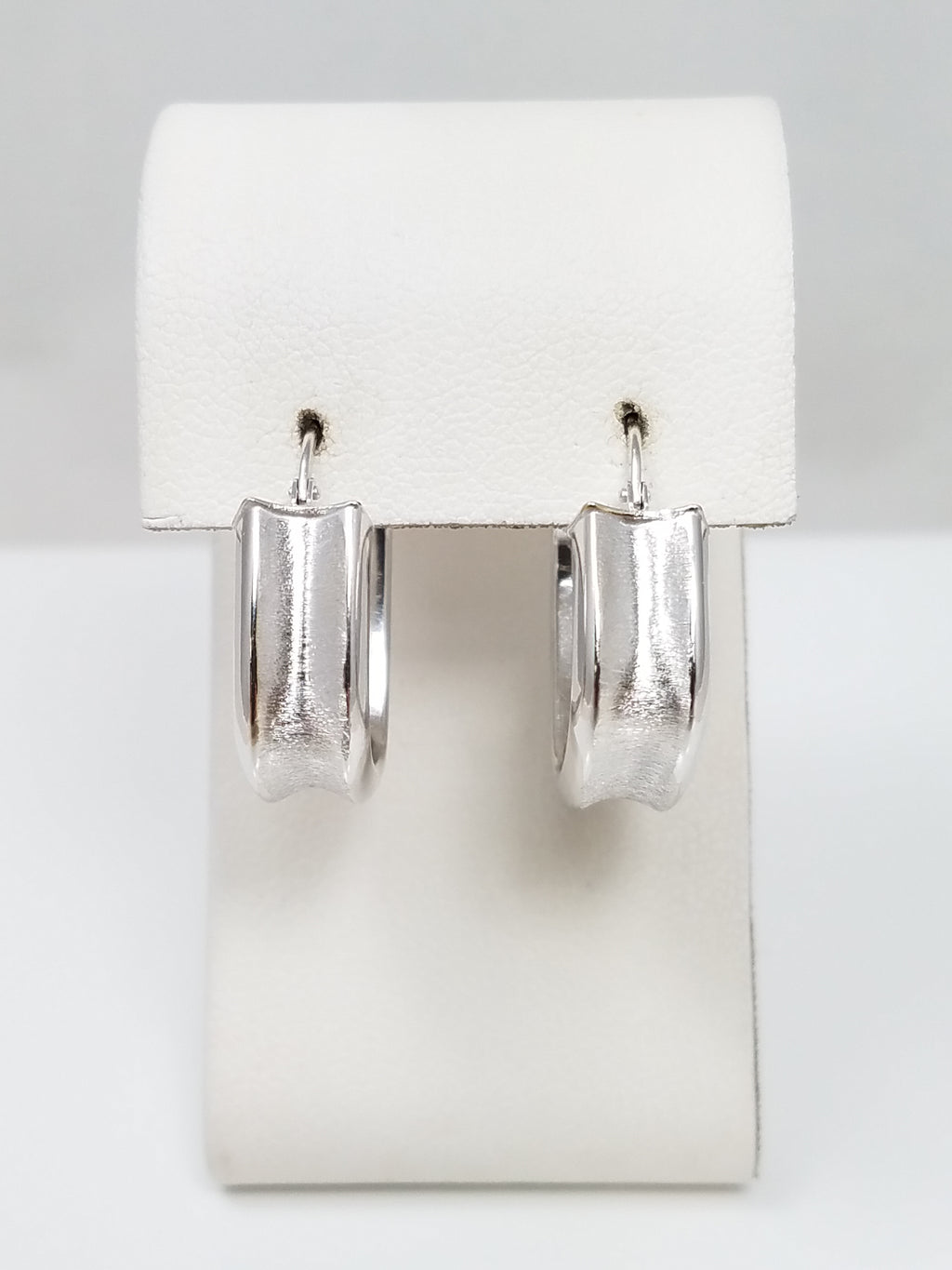 14K White Gold Square Hoop Earrings