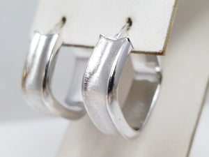 14K White Gold Square Hoop Earrings