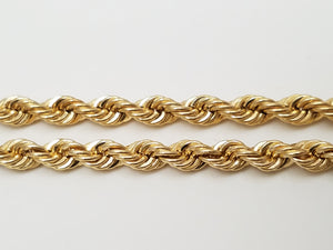 Classic 15" Solid 14k Yellow Gold Rope Chain Necklace