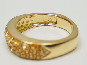 Glamorous 14k Yellow Gold Natural Yellow Sapphire Ring Band
