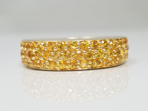 Glamorous 14k Yellow Gold Natural Yellow Sapphire Ring Band