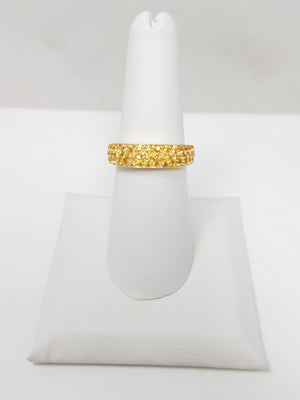 Glamorous 14k Yellow Gold Natural Yellow Sapphire Ring Band