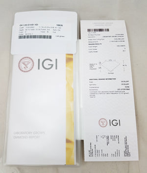 NEW IGI Certified 3.03ct Oval Brilliant Lab Grown Diamond VS1 D