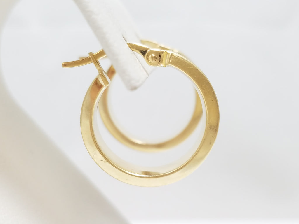 Classic 14k Yellow Gold 19mm Flat Hollow Hoop Earrings