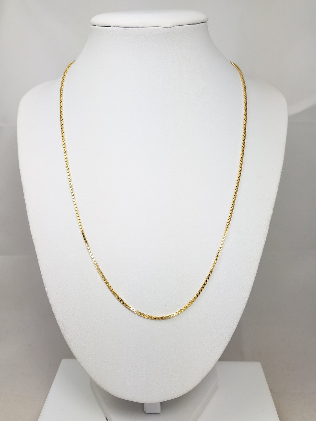 Classic 20" Solid 18k Yellow Gold Box Link Chain Necklace