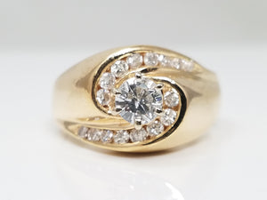 Magical 14k Yellow Gold Natural Diamond Engagement Ring