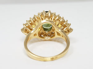 Extravagant 14k Yellow Gold Natural Gemstone Diamond Custom Ring