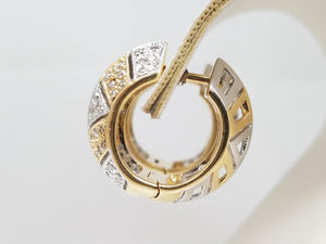Glamorous 14k Two Tone Gold Natural Diamond Custom Hoop Earrings