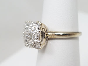 Brilliant Vintage 14k White Gold Natural Diamond Ring
