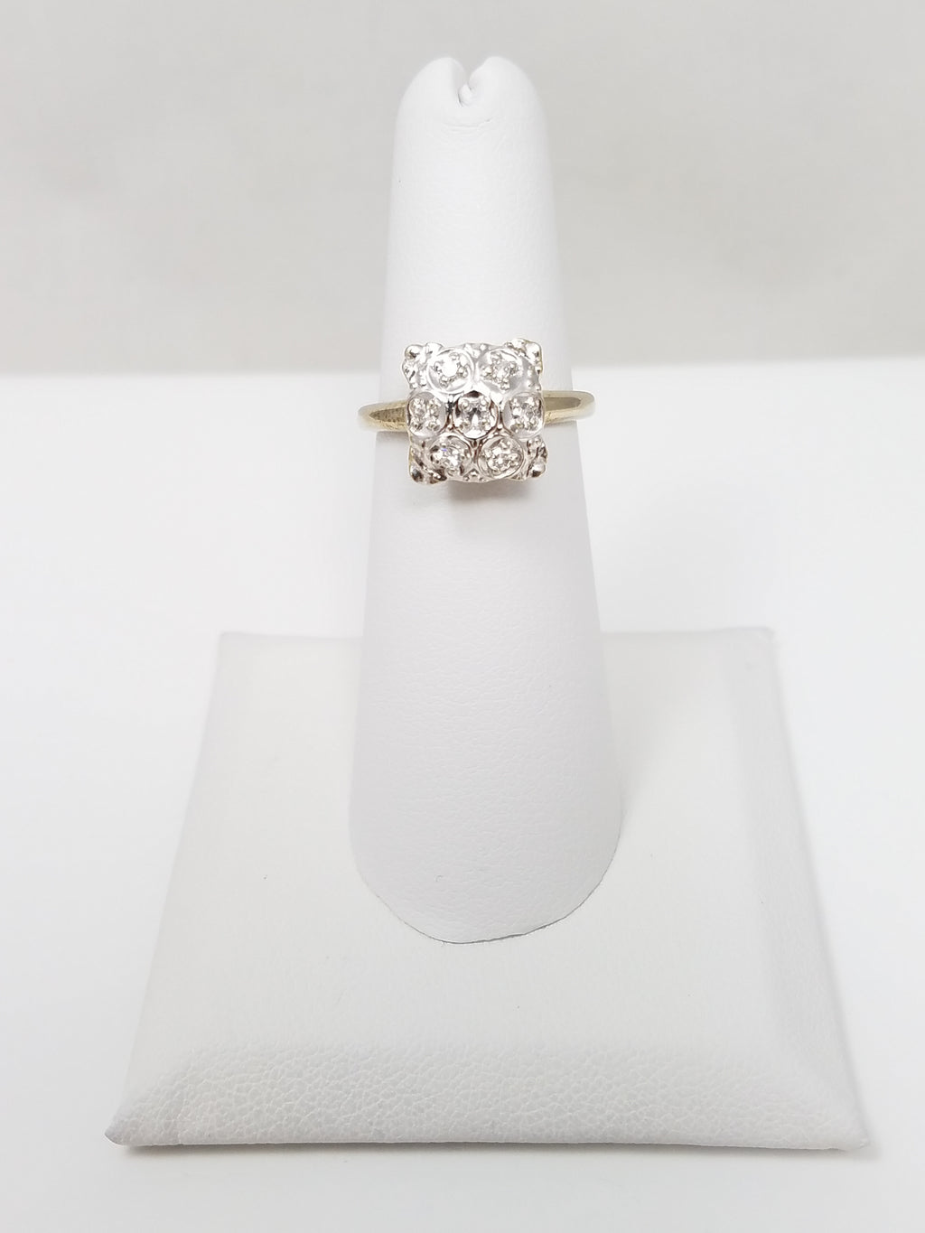 Brilliant Vintage 14k White Gold Natural Diamond Ring