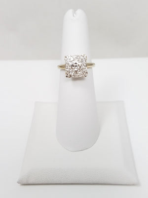 Brilliant Vintage 14k White Gold Natural Diamond Ring
