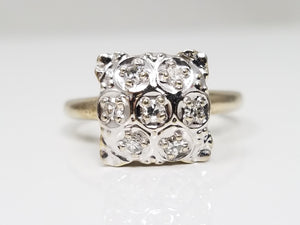 Brilliant Vintage 14k White Gold Natural Diamond Ring