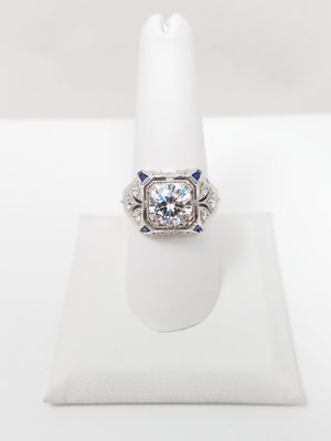 Extravagant 14k White Gold Cubic Zirconia Ring