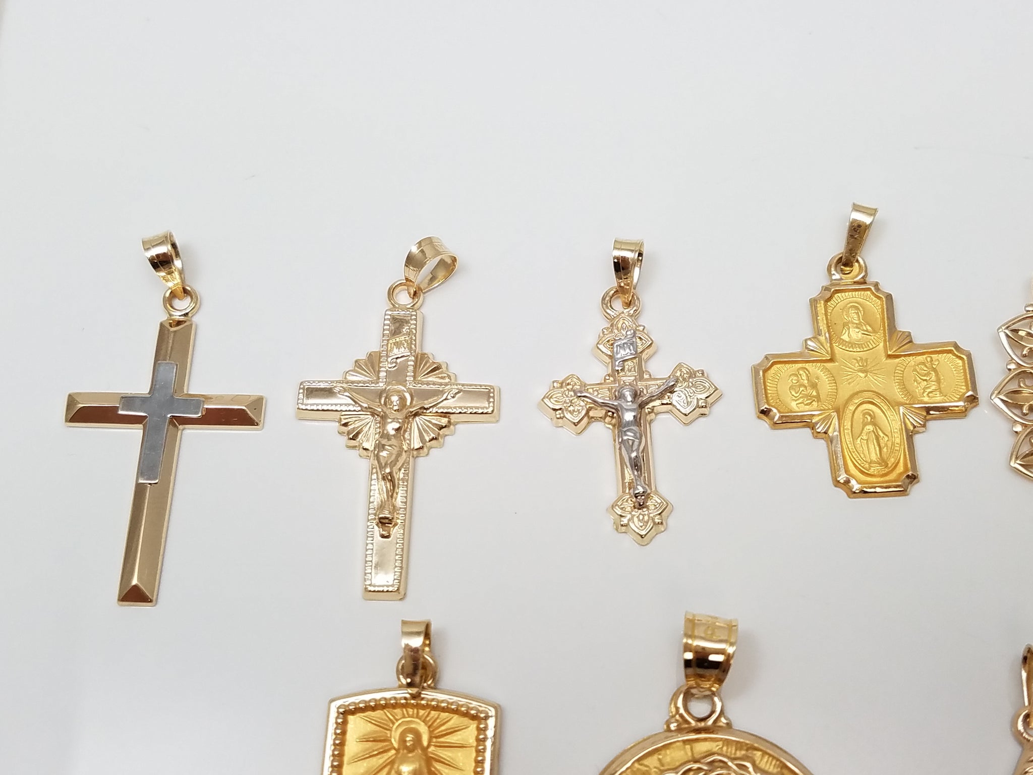 New From A Store Closing Ten New 3-D Hollow 14k Gold Religious Pendants