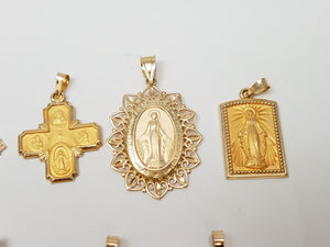 New From A Store Closing Ten New 3-D Hollow 14k Gold Religious Pendants